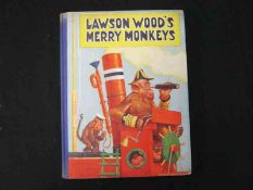 LAWSON WOOD: LAWSON WOOD’S MERRY MONKEYS, L, Birn Bros [1946]. 16 col’d plts, 4to, orig cl bkd