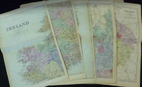 A Packet: thirty-five assorted Bacon UK County Maps circa 1882