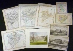 A Packet: six assorted Rutlandshire Maps + three Prints