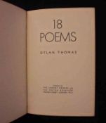 DYLAN THOMAS: 18 POEMS, 1934, 1st edn, orig black cl gt