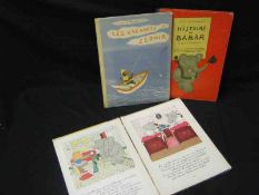 JEAN DE BRUNHOFF (3 ttls): HISTOIRE DE BABAR, Paris, circa 1933, early reprint, fo, orig cl bkd pict