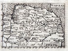 J BILL: NORFOLKE, engrd map [1626], approx 3 ½” x 4 ½”