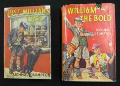 RICHMAL CROMPTON (2 ttls): JUST WILLIAM’S LUCK, 1948, 1st edn, orig cl, d/w (part loss); WILLIAM THE