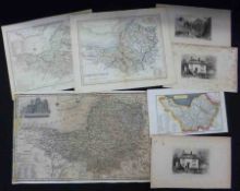 A Packet: five assorted Somersetshire Maps + three Prints