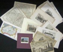 A Packet: three assorted Lincolnshire Maps + circa twenty-seven Prints