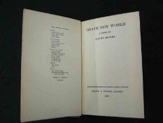 ALDOUS HUXLEY: BRAVE NEW WORLD, 1932, orig cl gt