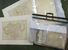 A Large Packet: assorted Prints, Maps, Old Newspapers etc