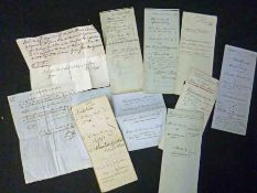 A Packet: small quantity assorted Documents circa 1782-1894 including some relating to Cawston,
