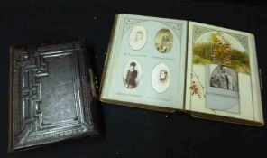 A Victorian Photograph Album “The Album of the Seasons”, containing circa twenty-five Cart de