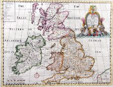 E WELLS: A NEW MAP OF THE BRITISH ISLES …, engrd hand col’d map, circa 1700, approx 14 ½” x 18 ½”