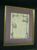 T MOULE: CAMBRIDGESHIRE, engrd hand col’d map circa 1850, approx 10 ½” x 8”, f/g