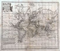 E BOWEN: A NEW AND ACCURATE CHART OF THE WORLD …, engrd map circa 1748, approx 14” x 17”