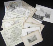 A Packet: eighteen assorted Hertfordshire Maps + circa thirty-eight Prints