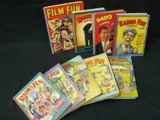 RADIO FUN ANNUAL, 1948, 1950, 1952-56, 1958, 8 vols, 4to, orig cl bkd pict bds + FILM FUN ANNUAL,