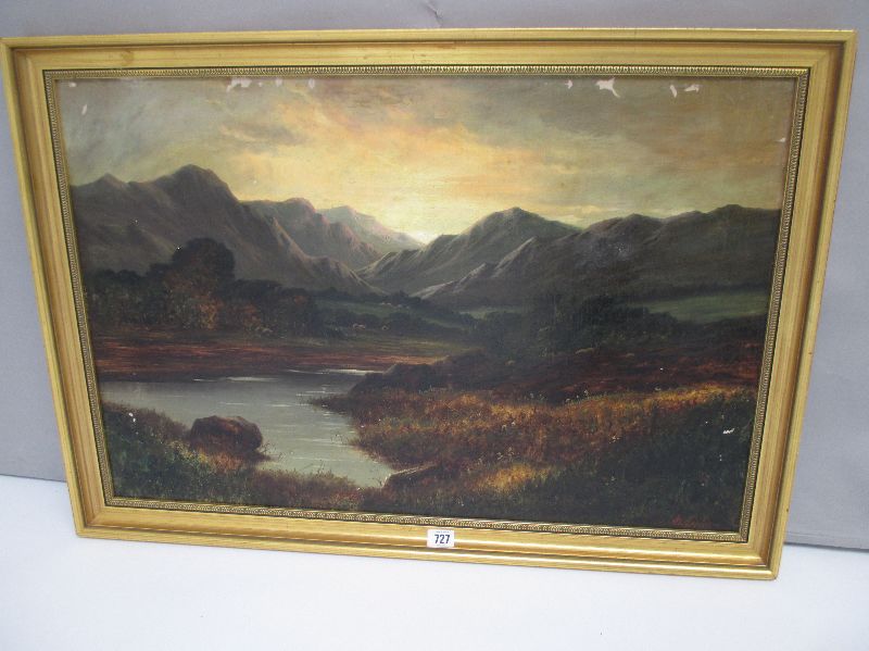 Late C19th oil on canvas `Scene in The Highlands` indistinctly signed lower right 51x76 framed &