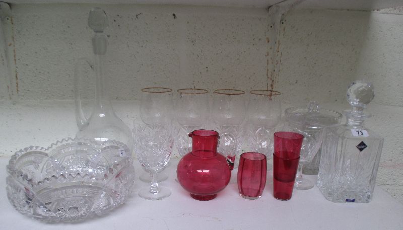 Qty of various antique & later glass table vessels
