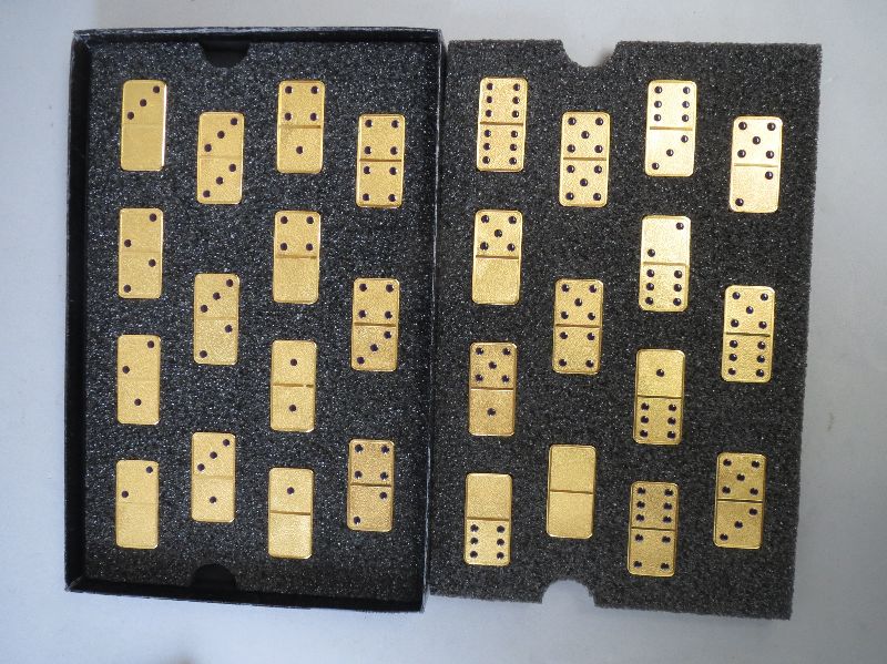 Rolled gold copyright Russian cribbage slabs in original fitted box