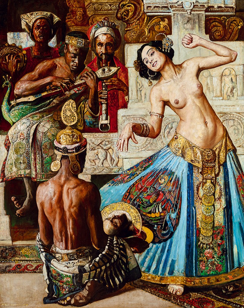 Tornai Gyula 1861 1928 Salome`s Dance 158x122 cm Oil on cardboard Signed lower left: Tornai Gy