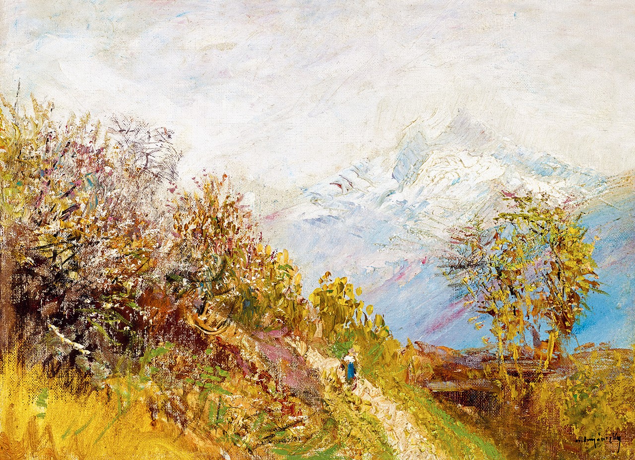 Mednyánszky László 1852 1919 Spring in the High Tatras 29x40 cm Oil on canvas Signed lower left: