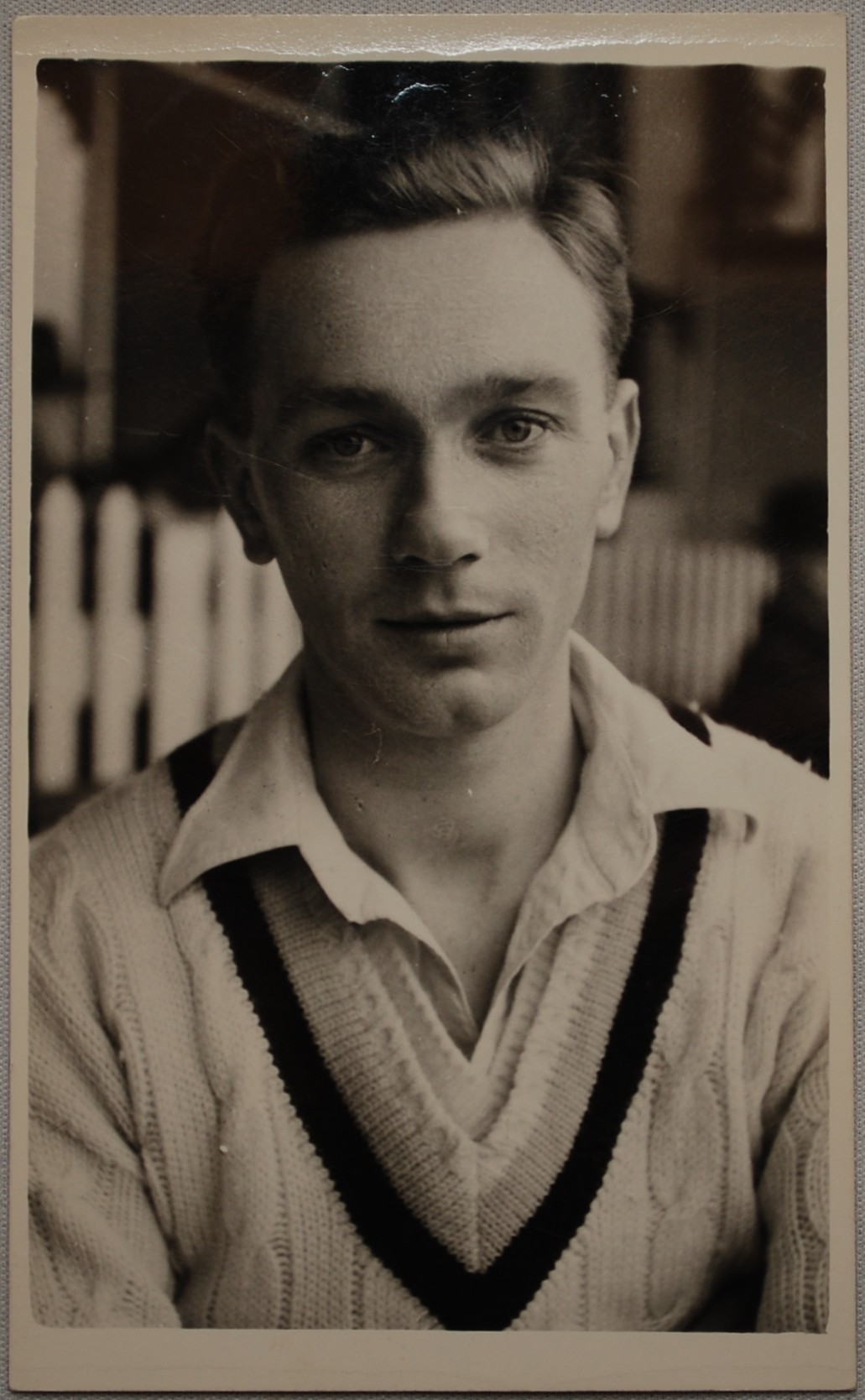 Alan Liddell. Northamptonshire 1952-1955. Mono real photograph plain back postcard of Liddell, head