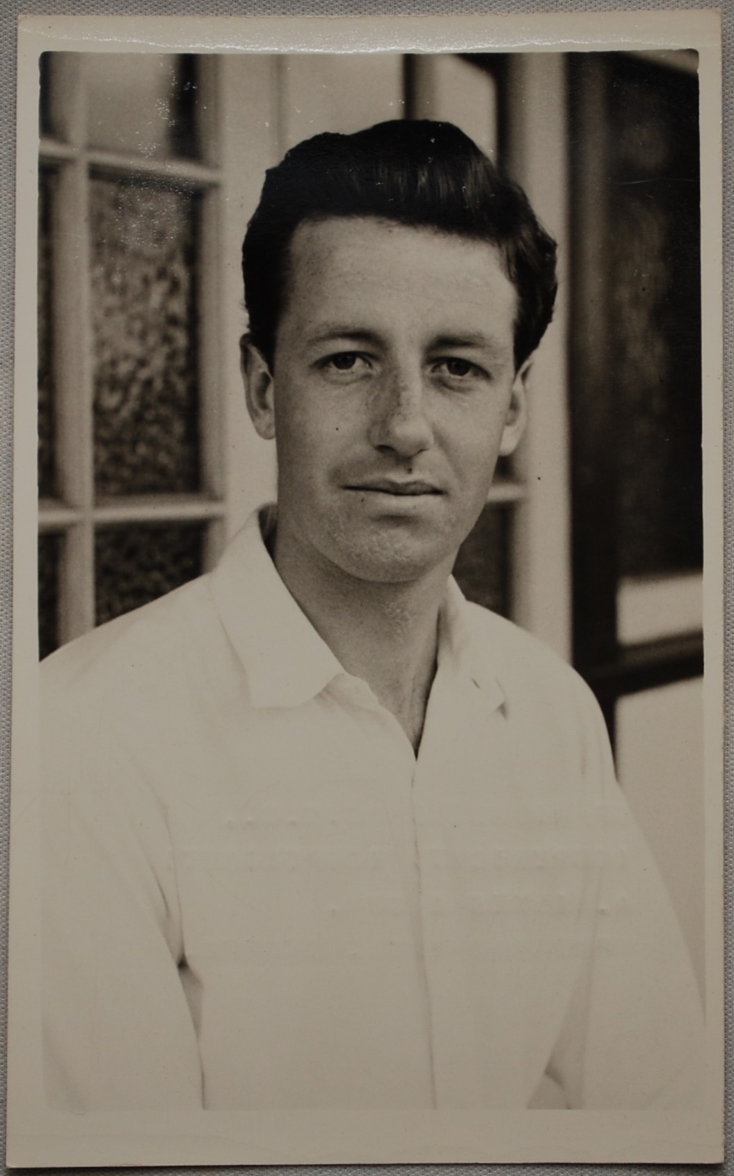 Robert A. Gale. Middlesex 1956-1965. Mono real photograph plain back postcard of Gale, head and