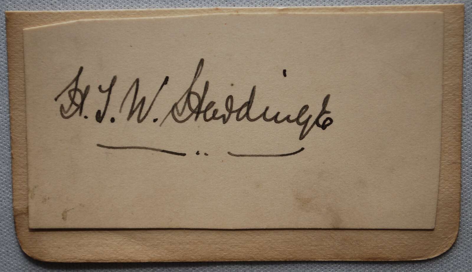 Harold T.W. Hardinge. Kent & England 1902-1933. Excellent ink signature of Hardinge on card piece,