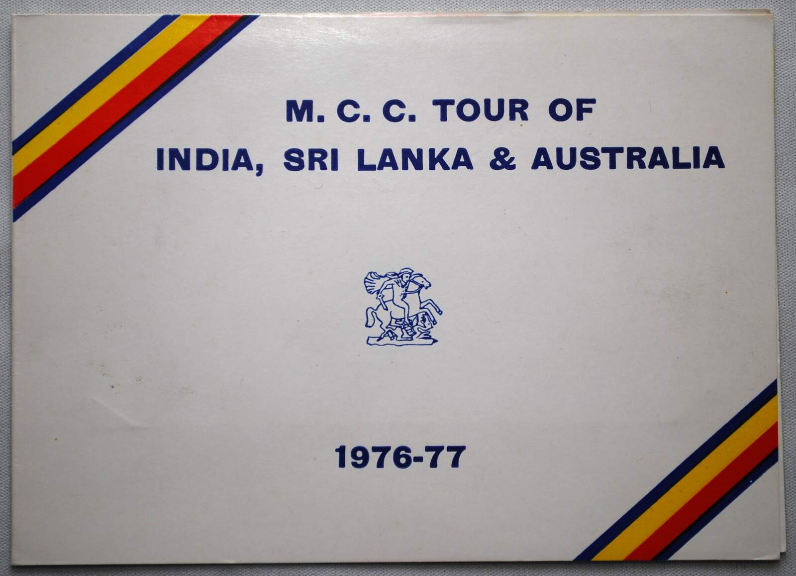 M.C.C. tour to India, Sri Lanka & Australia 1976/77. Official M.C.C. Christmas card from the tour.