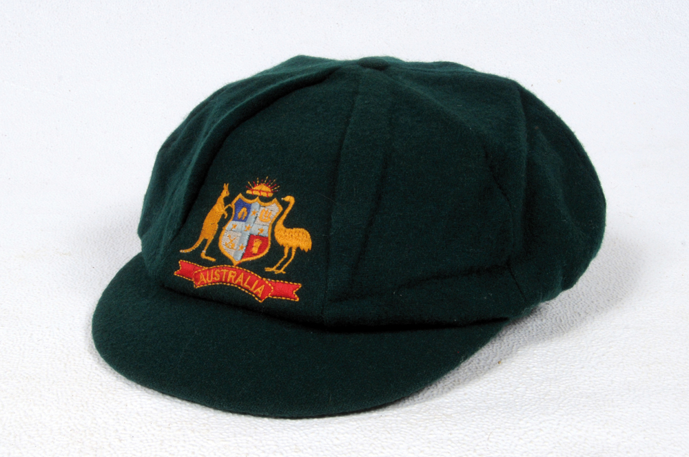David Boon. Tasmania, Durham & Australia 1978-1999. Australian dark green cloth test cap worn by