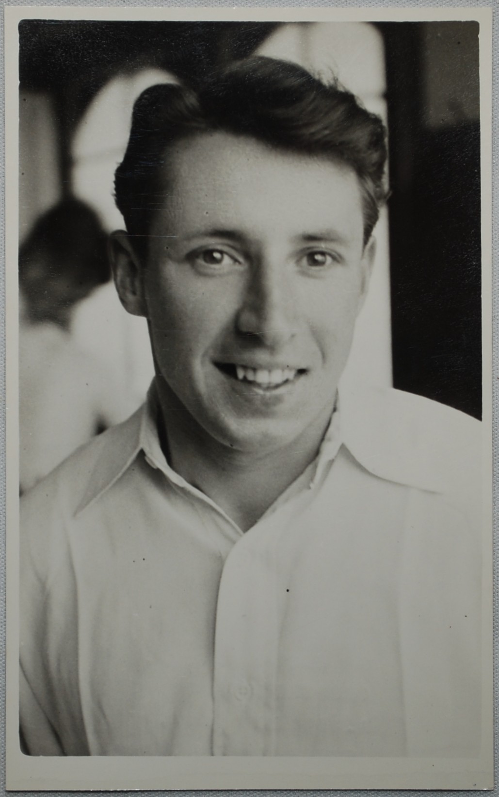 Gordon Barker. Essex 1954-1971. Mono real photograph plain back postcard of Barker, head and
