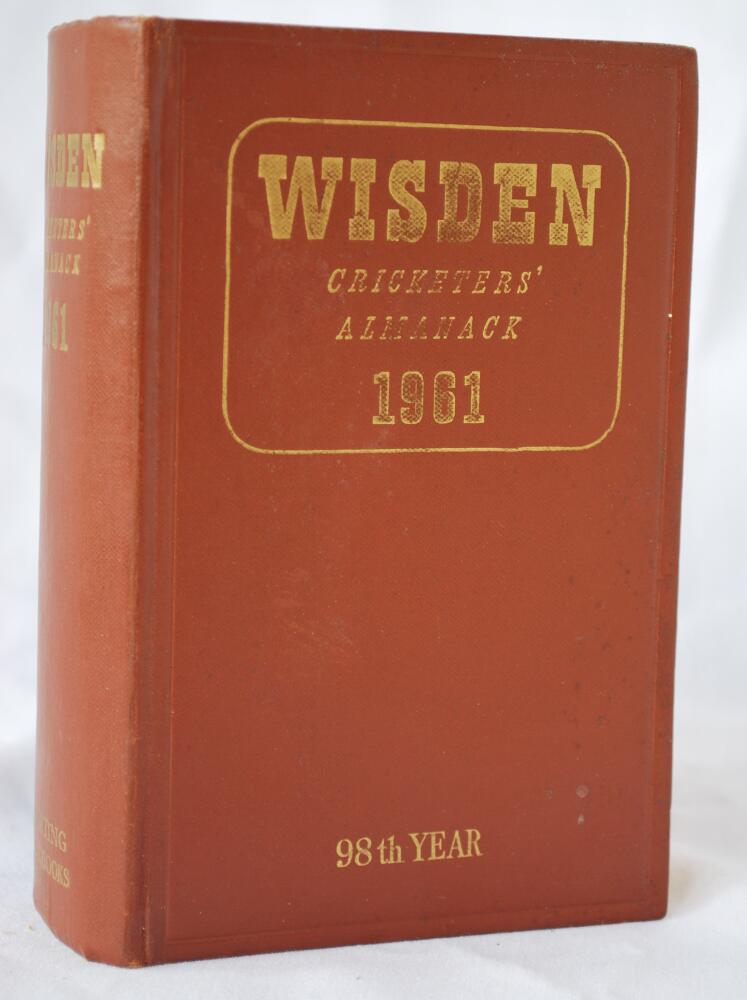 Wisden Cricketers? Almanack 1961. Original hardback. Minor tears to first two pages, odd marks to