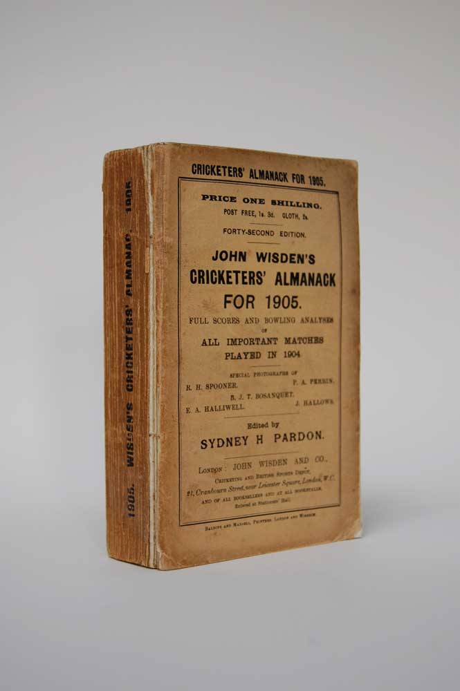 Wisden Cricketers? Almanack 1905. 42nd edition. Original wrappers. Breaking to spine block,