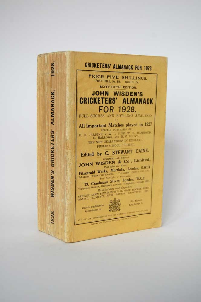 Wisden Cricketers? Almanack 1928. 65th edition. Original paper wrappers. Excellent professional