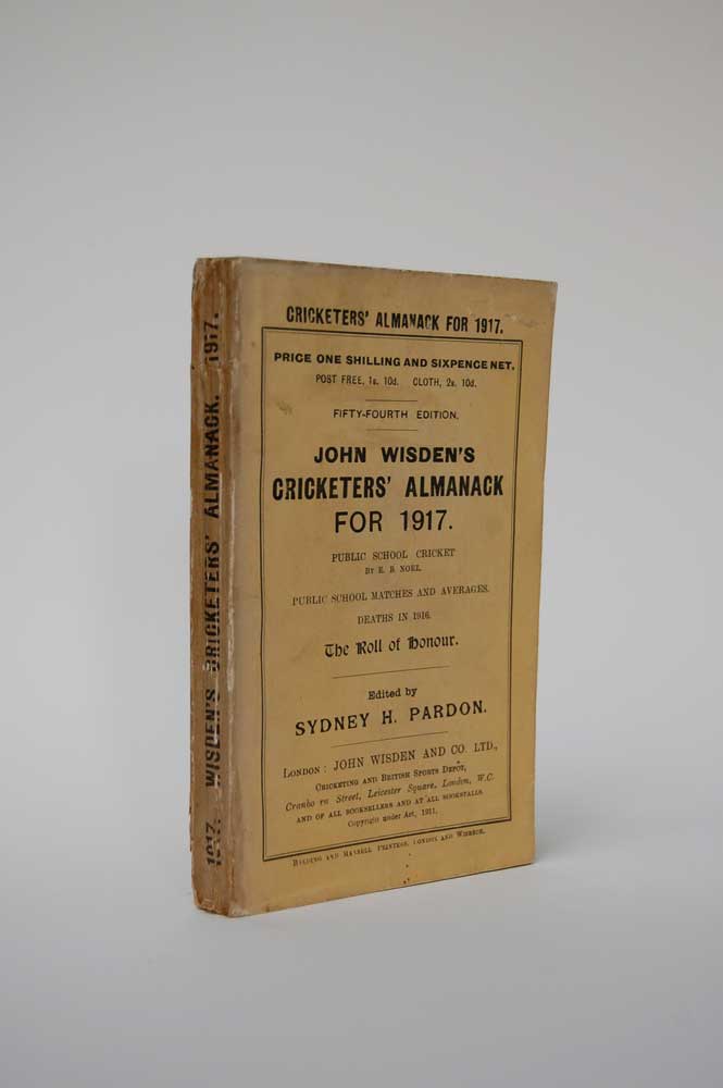 Wisden Cricketers? Almanack 1917. 54th edition. Original paper wrappers. Minor wear to spine paper