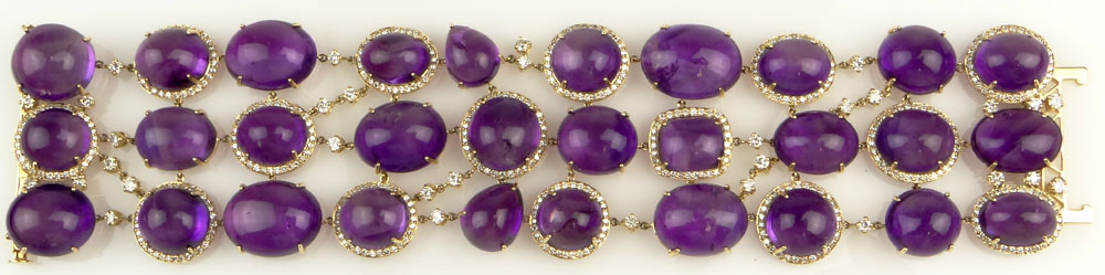 Ladies Exquisite Approx. 275.0 Carat Cabochon Round, Oval, Tear Drop and Rectangular Cut Amethyst,
