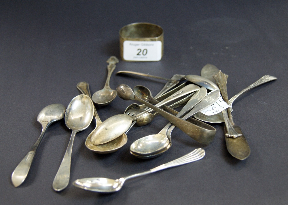 Selection of hallmarked silver spoons etc.