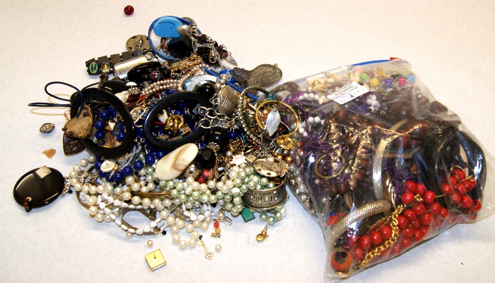 Two bags of modern costume jewellery