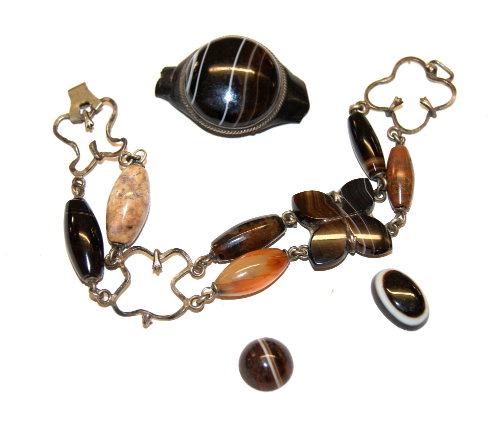 Selection of banded agate and other stones