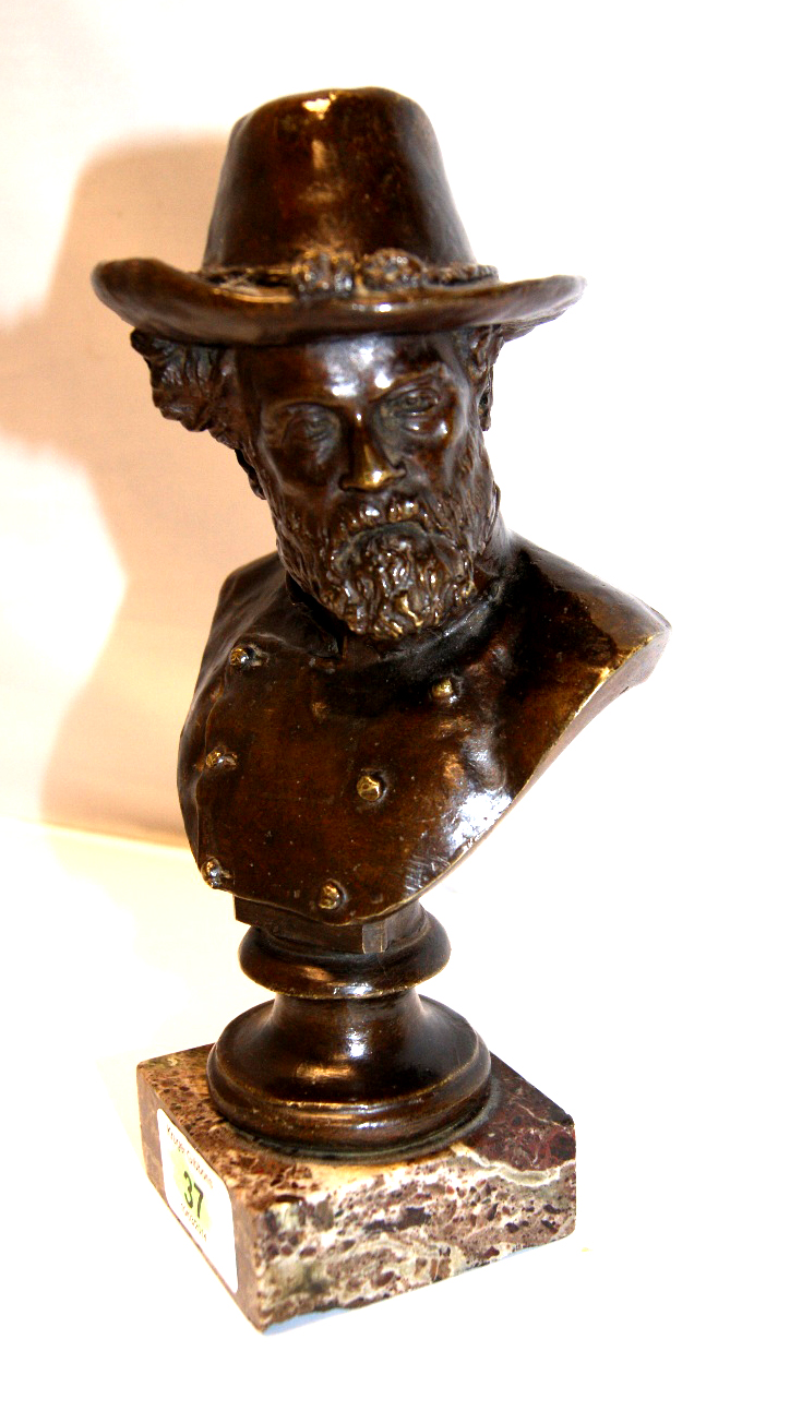 Moses Jacob Ezekiel (America, 1844 - 1917) General Robert E.Lee (American Civil War) bonze bust,