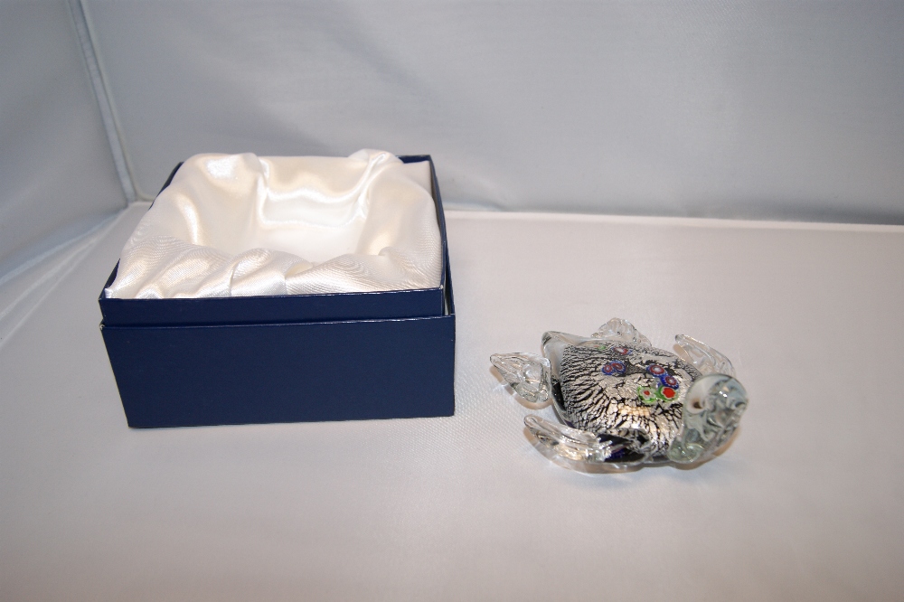 Murano glass turtle in box