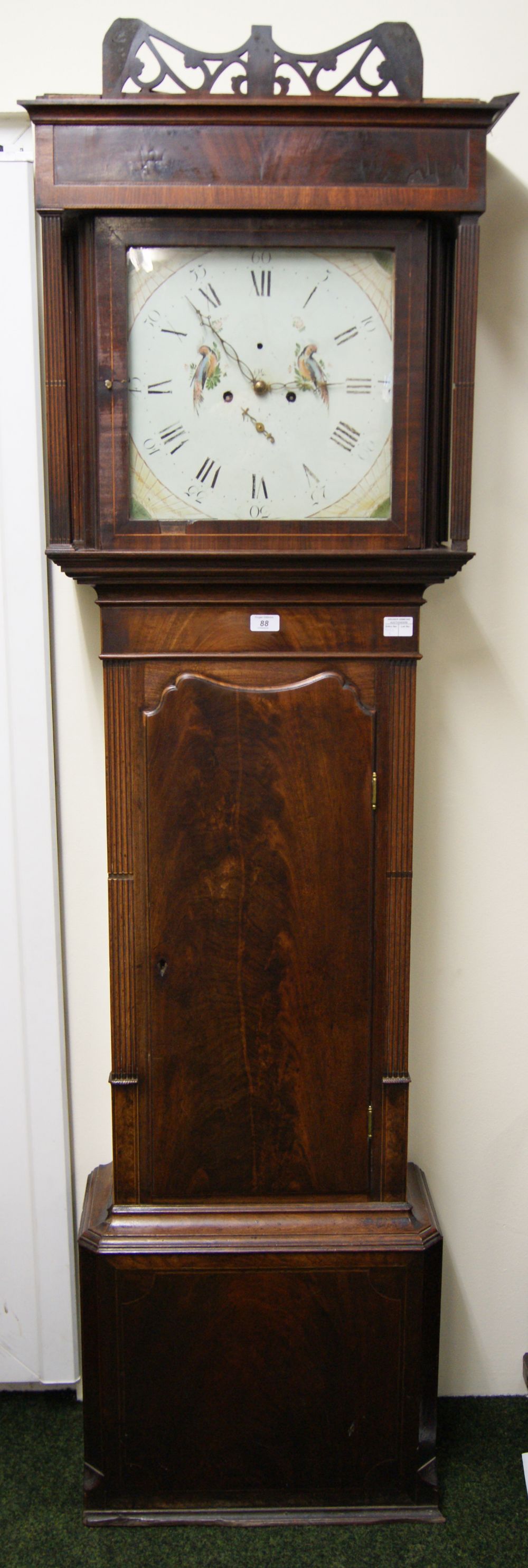 George III mahogany cased long case clock, by Heywood of Northwich. The brass eight-day movement