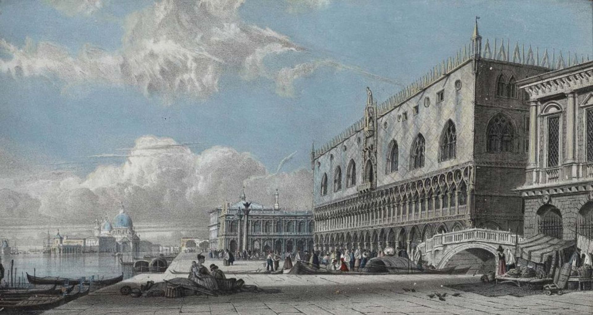Italien 19. Jh.  Venezianische Ansichten: Markusplatz - Markusdom - Riva degli Schiavoni mit - Bild 3 aus 4