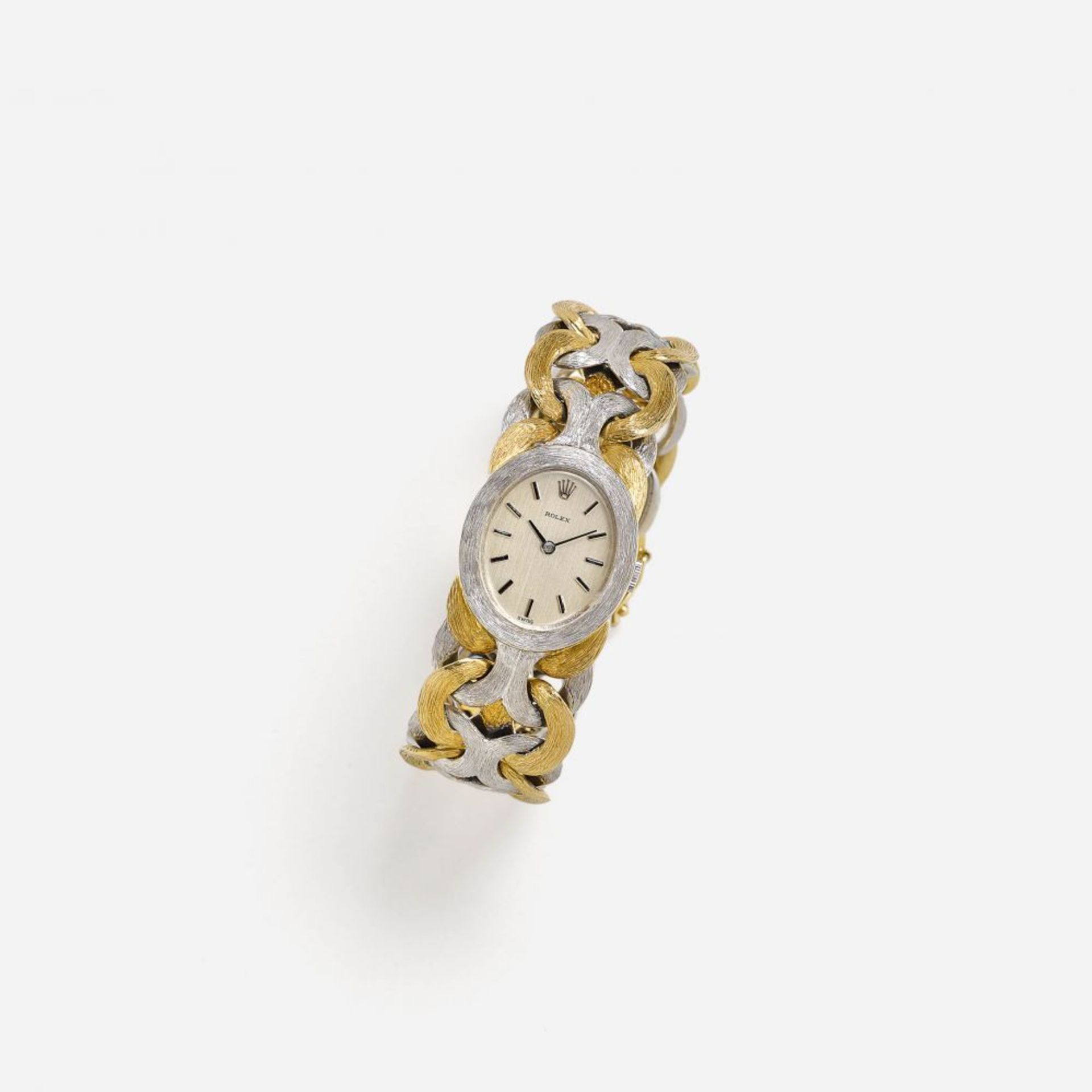 Damenarmbanduhr Rolex, Schweiz, um 1974   Gelbgold und Weißgold 750/-, gestempelt.  Maße der Uhr: