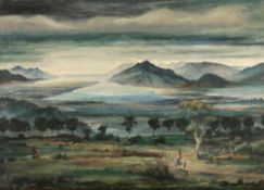 Richard Sapper 1891 - 1964 Stuttgart - Südamerikanische Landschaft mit Reiter - Öl/Lwd. 72,5 x 100