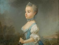 Jean-Étienne Liotard 1707 Genf - 1789 Genf Umkreis - Mädchen in zeitgenössichem Kostüm als Diana -