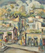 R. R. Gonzales Künstler des 20. Jahrhunderts - Südamerikanische Häuserlandschaft - Öl/Lwd. 85 x 71,5