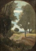 Künstler des 19. Jahrhunderts École Barbizon, Umkreis - Ölskizze einer Landschaft - Öl/Lwd. 26,5 x
