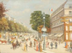 Robert Haas Künstler des 20. Jahrhunderts - Pariser Straßenszene - Öl/Lwd. 37 x 49,5 cm. Sign. und