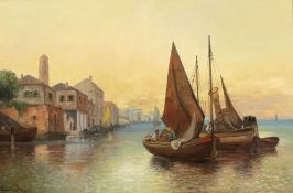 Fernand Lubich Künstler des 19./20. Jahrhunderts - In der venezianischen Lagune - Öl/Lwd. 80 x 120
