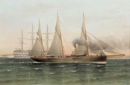 Charles Keith Miller 1836 Dundee - 1907 - "The Navy" - Öl/Karton. 25 x 38 cm (