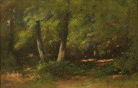 Künstler des 19. Jahrhunderts - Paar Landschaftsszenen - Öl/Lwd. (2). Je 31 x 46 cm. Verso auf